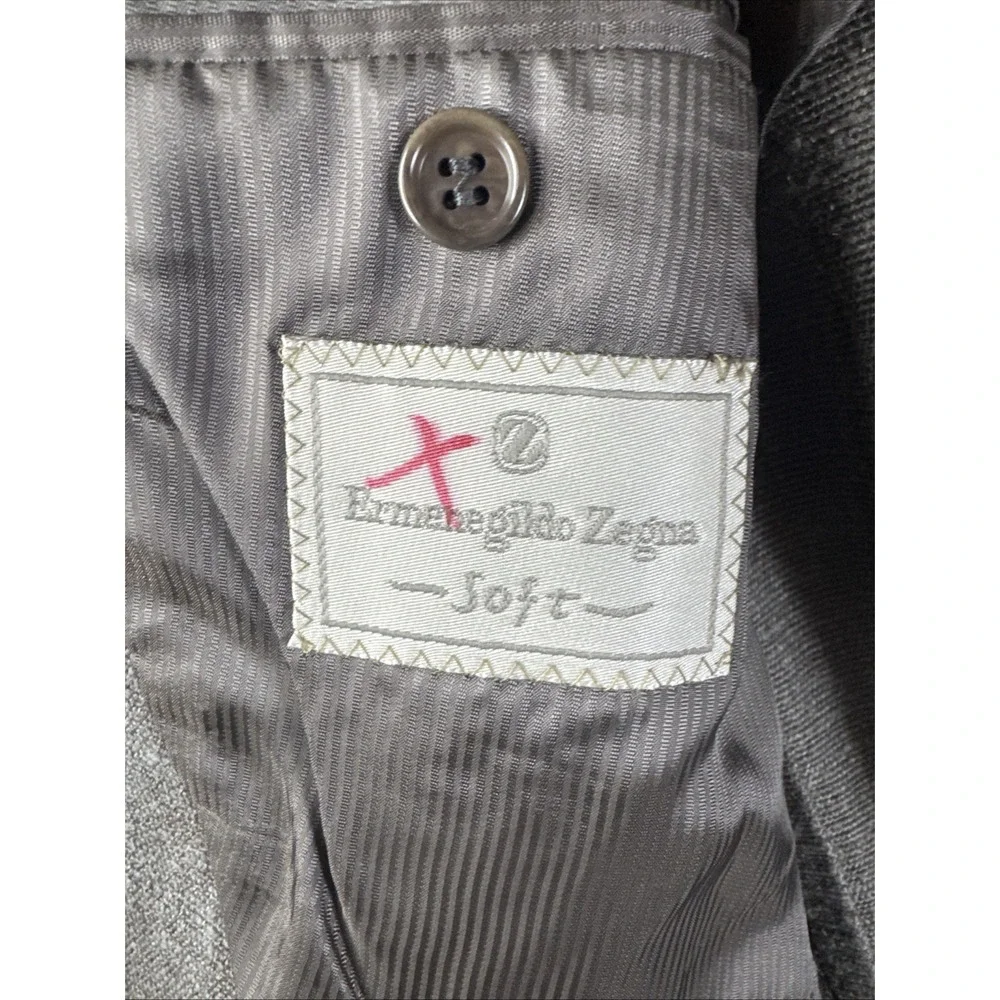 Ermenegildo Zegna Soft Silk Linen Blazer Taupe 46R‎ Unstructured Italy